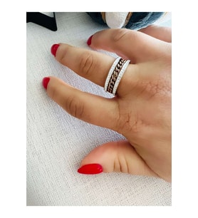 ROSE RENK TAMTUR ÇELİK YÜZÜK 7 NO ACR3477