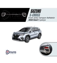 Suzuki S-cross 2022 Arka Tampon Reflektör Kromu 5 Parça Paslanmaz Çelik