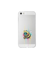 iPhone 5S ile uyumlu Splash arı tasarımlı şeffaf silikon kılıf