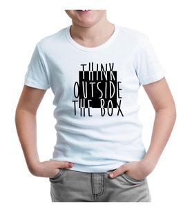 Think Outside the Box Beyaz Çocuk Tshirt