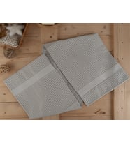 Pamuklu Tekli 60x110 cm Waffle Bohem Tasarım Pike Havlu Baveno (Eskitme Altın)