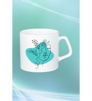 Modern Kadın Siluet Baskılı Afilli Kupa Bardak Çay Kahve Fincanı