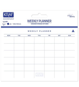 KRAF 1410W YAPIŞKANLI NOT KAĞIDI WEEKLY PLANNER - HAFTALIK PLAN 140x100mm 30 YP.