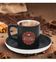 BK Gift Kişiye Özel Coffe Tasarımlı Siyah Renk Türk Kahvesi Fincanı-6, Arkadaşa Hediye, Sevgiliye Hediye, Yıl Dönümü Hediyesi