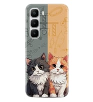 Infinix Hot 60 Kılıf Boutique Baskılı Resimli İkiz Kediler Pcode -086