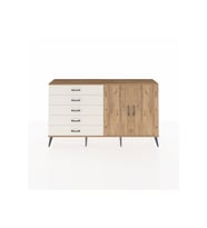 Arges Konsol 2 Raflı 5 Çekmeceli 2 Kapaklı 176x30x99 Çam-Çam/Aytaşı
