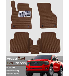 FORD RANGER (2022-2024) Uyumlu EVA Paspas Tam Set–Araca Özel,Su Geçirmez,Kolay Montaj