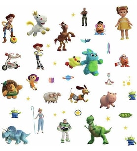 Lexroo RMK4008SCS Toy Story 4 Soy ve Yapıştır Duvar Çıkartması, yeşil, mavi, sarı
