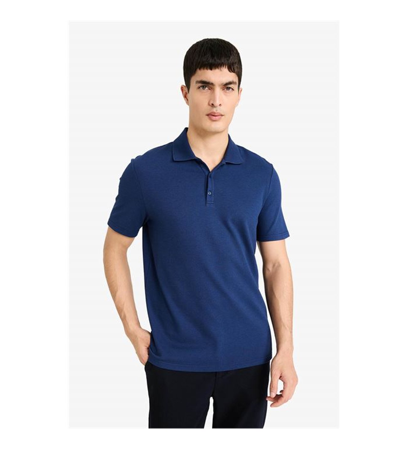 Defacto Slim Fit indigo Erkek Polo Yaka T-shirt M6609AZ/IN131