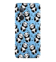 Huawei Nova 9SE Uyumlu Lansman Kılıf Panda Tasarımlı İçi Kadife Kapak-Mavi (Şeffaf)