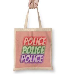Police Gift İdea Funny Saying Quote Bez Çanta Uzun Saplı