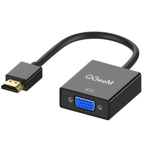 HDMI'dan VGA'ya Çevirici Dönüştürücü 1920x1080 Hızlı video ve görüntü aktarımı 20 cm kablo uzunluğu (Siyah)