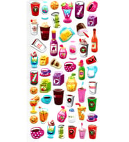 Sticker Kabartmalı Stiker Defter, Planlayıcı Etiket (limlra-022) - 17X9 cm - İçecekler