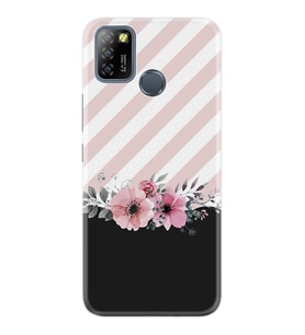 INFINIX Smart 4 5 6 Zero 8 S5 Pro Kılıf Desemli Silikon Strip Pink Flowers 1396