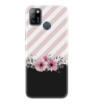 INFINIX Smart 4 5 6 Zero 8 S5 Pro Kılıf Desemli Silikon Strip Pink Flowers 1396