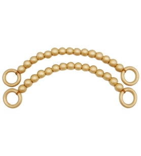 Angel Çanta Aksesuar 20 mm Ahşap Boncuklu 37 cm Gold Renk Çanta Sapı