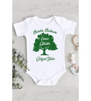 Baba Organik Baskı Çınar Gibidir Bebek Body Zıbın