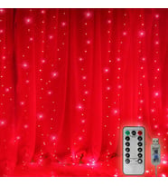 KIRMIZI SALKIM LED IŞIK KIRMIZI LED IŞIK USB + KUMANDALI KIRMIZI İNCE PERİ LEDLİ 3X2.5 METRE YILBAŞI IŞIKLARI NOEL IŞIKLARI