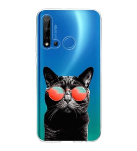 PrintiFy Huawei P20 Lite 2019 ile Uyumlu 1mm Slim Fit Kedi 3 050d Baskılı Şeffaf  Kılıf