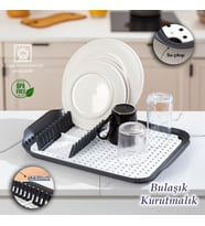Porsima 1213 Çok Amaçlı Bulaşık Tepsisi Bulaşıklık Tezgah Üstü Kurutmalık Durulama Matı Bulaşık Sepeti