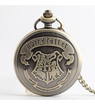 Kişiye Özel Retro  Harry Potter Kabartmalı Quartz Köstekli Saat