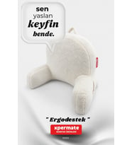Kolçaklı TV Yastığı Okuma Yastığı Sırt Destek Yastığı Welsoft Fermuarlı Yastık (Beyaz)