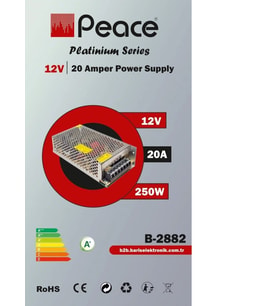 Peace B2882 Metal Adaptör 12V 20A Silver (Gri)