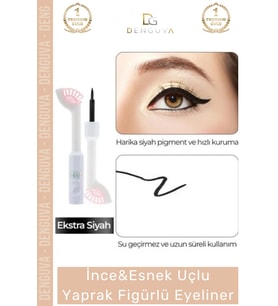 #Eyeliner Siyah Pigmentli Kalıcı Profesyonel Egzersiz Seti Estetik Esnek Uçlu Yaprak Figürlü Eyeline