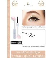 #Eyeliner Siyah Pigmentli Kalıcı Profesyonel Egzersiz Seti Estetik Esnek Uçlu Yaprak Figürlü Eyeline