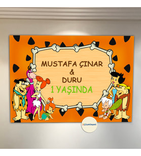 Taş Devri Temalı Doğum Günü Afişi Kişiye Özel Afiş