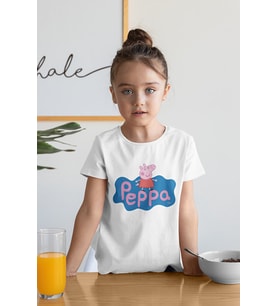 Peppa Pig Baskılı Unisex Çizgi Film Çocuk Tişört (1-12 Yaş)