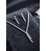 Arpa Zirkon Taşlı Su Yolu Kolye ve Küpe Set 5886