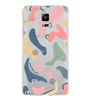 Samsung Galaxy Note 4 Kapak Abstract Tasarımlı Şeffaf Silikon Kılıf
