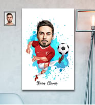 Kişiye Özel Milli Takım Karikatürlü Ahşap Tablo 30x47 Bay-1