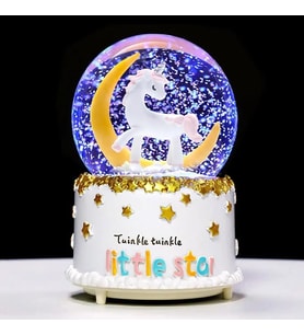 Unicorn Kar Küresi Işıklı Müzikli Püskürtmeli Büyük Boy Kar Küresi