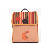 Kuş Figürlü Kapaklı Sırt Çantası Etnik Bohem Style - SİYAH
