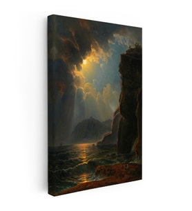 Kanvas Tablo Thomas Cole Fırtınalı Deniz Kayalık Kıyı Ressam Tablosu Ev Ofis Dekoru