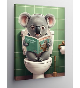 Kanvas Tablo Gazete Okuyan Koala