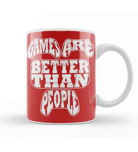 Games Are Better Than People Video Games Kupa Bardak Porselen
