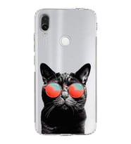 PrintiFy Xiaomi Redmi Note 7 Pro ile Uyumlu Kedi 3 Kamera Korumalı Şeffaf Kılıf