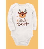 Organik Baskılı Pamuklu Unisex Bebek Body UZUNE238