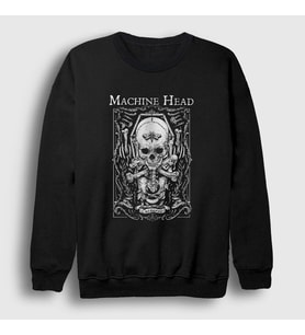Presmono Unisex Siyah Catharsis Machine Head Sweatshirt