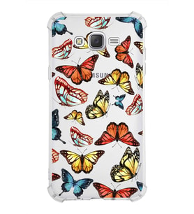 PrintiFy Samsung Galaxy J7 Uyumlu Water Color 2 Baskılı Şeffaf Köşe Korumalı Antişok Kılıf