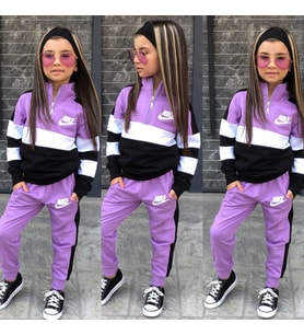 MODAVALS NIKE BASKILI YARIM FERMUARLI ÇOCUK EŞOFMAN TAKIMI