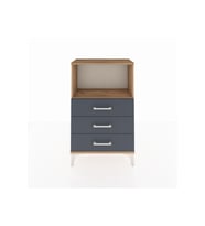 Arges Komodin Tek Raflı 3 Çekmeceli 60x30x96 Çam-Antrasit