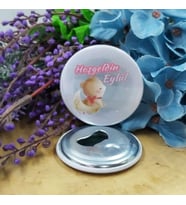 15 Adet Ayda Bebekk Konsept Baskılı Bebek Şekeri Metal Magnet Açacak 58 mm-