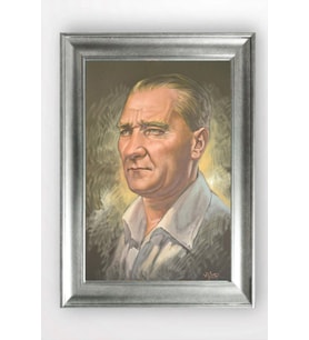 Gümüş Çerçeveli Atatürk Tablo cv731