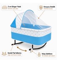 Chubby Baby Yer Beşiği Anadizi Gondol Sallanır Sabitlemeli Sineklikli