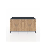 Kronos Konsol 4 Raflı 4 Kapaklı 176x59x99 Antrasit-Çam