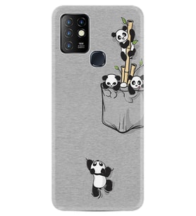 Infinix Hot 10 Kılıf Silikon Desen Özel Seri Pandalar 1798